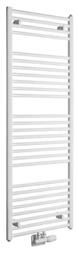Grzejnik łazienkowy 450 x 1320 mm podłączenie środkowe biały 594 W DIRECT ELM34T Aqualine