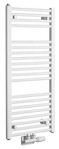 Grzejnik łazienkowy 450 x 960 mm podłączenie środkowe biały 447 W DIRECT ELM94T Aqualine