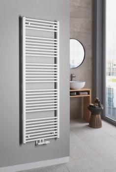 Grzejnik łazienkowy 600 x 16800 mm biały podłączenie środkowe 1013 W DIRECT ELM66T Aqualine wizualizacja