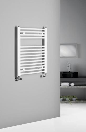 Grzejnik łazienkowy 500 x 640 mm biały 360 W ORBIT ILO65T Aqualine na ścianie