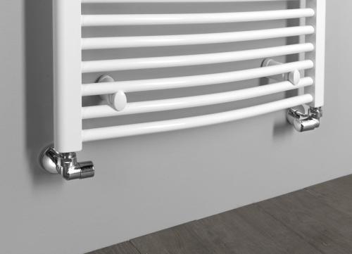 Grzejnik łazienkowy 450 x 960 mm biały 447 W ORBIT ILO94T Aqualine podłączenie