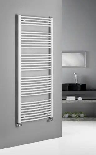 Grzejnik łazienkowy 600 x 1680 mm biały 1013 W ORBIT ILO66T Aqualine na  ścianie