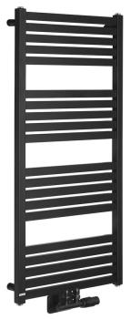 Grzejnik łazienkowy 500 x 1050 mm czarny mat 465 W GRUNT 600.121.6 BRUCKNER