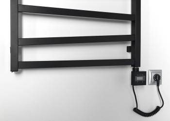 Grzałka elektryczna z termostatem czarny mat KTX 200 W KTX-B-200 Sapho  podłaczenie
