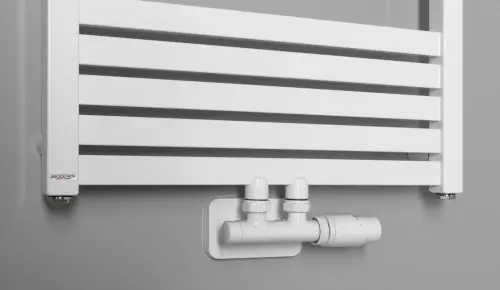 Grzejnik łazienkowy 500 x 1330 mm biały 611 W GRUNT 600.122.4 BRUCKNER podłączenie
