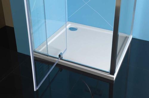 Kabina prysznicowa narożna prostokątna 80-90 x 80 x 190 cm drzwi obrotowe L/R szkło czyste EASY LINE EL1615EL3215 POLYSAN otwieranie
