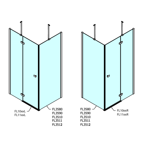 Drzwi prysznicowe skrzydłowe lewe szkło czyste 110x200 cm FORTIS LINE FL1011L Polysan rys