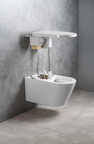 Miska WC podwieszana z zintegrowanym elektronicznym bidetem 37 x 59,3 cm VEEN CLEAN WC VE421 SAPHO z deską