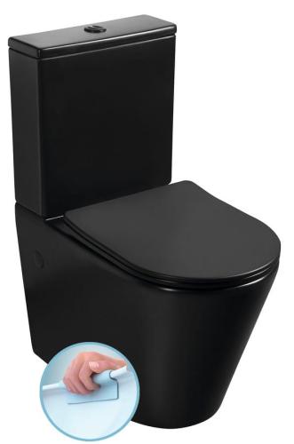 Kompakt WC KOMBI odpływ uniwersalny czarny Rimless PACO PC1012WRB Sapho