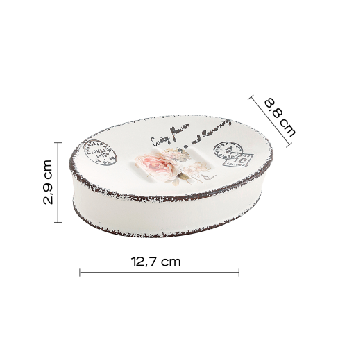 Mydelniczka do postawienia, biały CLOTHILDE CI1102 GEDY wymiary