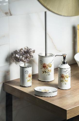 Szczotka WC do postawienia biały CLOTHILDE CI3302 GEDY zestaw