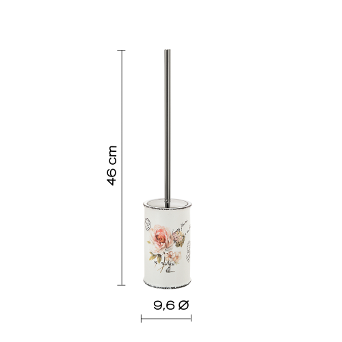 Szczotka WC do postawienia biały CLOTHILDE CI3302 GEDY wymiary