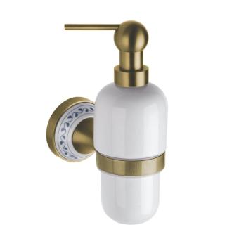 Dozownik do mydła 230 ml brąz z ozdobnym elementem ceramicznym KERA 144709017 Bemeta