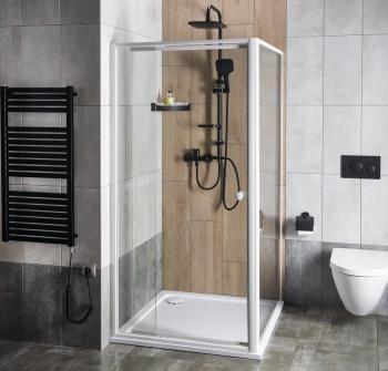 Drzwi prysznicowe do wnęki wahadłowe 104-122 x 185 cm AMICO G100 Aqualine  ze ścianką
