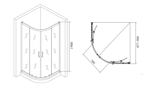 AKCE kabina prysznicowa półokrągła 90x90 narożna szkło matowe AG4295 Gelco wymiary