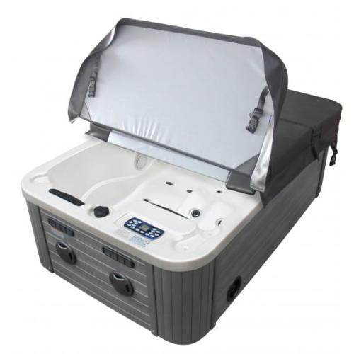 Basen ogrodowy 3 osobowy Jacuzzi MODENA biały SPA08 Sanotechnik z pokrywą otwartą