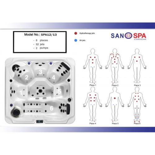 Basen ogrodowy SPA Jacuzzi OASIS MAXI biały SPA12 Sanotechnik wymiarowanie