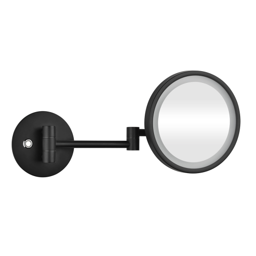 Lusterko kosmetyczne czarne z podświetleniem LED fi 160 mm DARK 112101140 Bemeta
