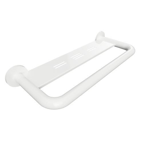 Poręcz 50 cm z półką z kołnierzem osłonowym biała HELP 301100573 Bemeta