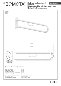 Poręcz typu U 900 mm z uchwytem na papier biała HELP 301907334 Bemeta techniczny