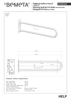 Poręcz typu U 850 mm z uchwytem na papier biała HELP 301907324 Bemeta techniczny