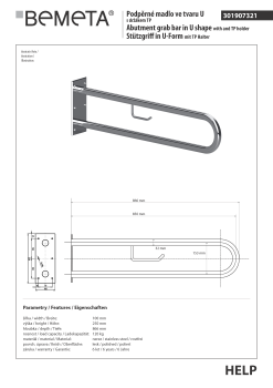Poręcz typu U 850 mm z uchwytem na papier stal nierdzewna HELP 301907321 Bemeta techniczny