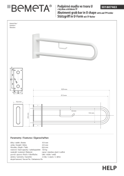 Poręcz typu U 900 mm z uchwytem na papier z kołnierzem osłonowym biała HELP 301807333 Bemeta techniczny