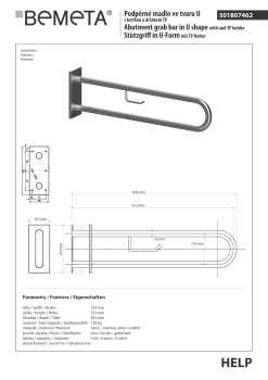Poręcz typu U 900 mm z uchwytem na papier z kołnierzem osłonowym stal szczotkowana HELP 301807332 Bemeta techniczny