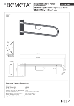 Poręcz typu U 900 mm z uchwytem na papier z kołnierzem osłonowym stal nierdzewna HELP 301807331 Bemeta techniczny