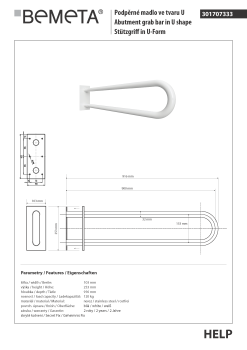 Poręcz typu U 900 mm biała HELP 301707333 Bemeta techniczny