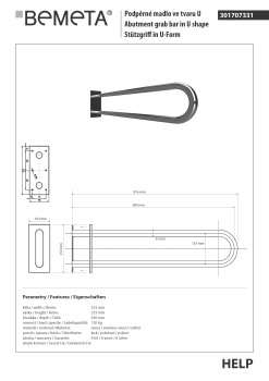 Poręcz typu U 900 mm z kołnierzem osłonowym stal nierdzewna HELP 301707331 Bemeta techniczny