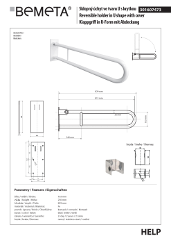 Poręcz składana typu U 813 mm z kołnierzem osłonowym biała HELP 301607473 Bemeta techniczny
