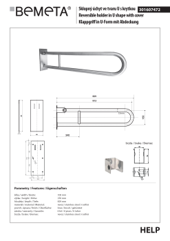 Poręcz składana typu U 813 mm z kołnierzem osłonowym stal szczotkowana HELP 301607472 Bemeta techniczny