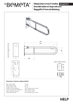 Poręcz składana typu U 813 mm z kołnierzem osłonowym stal nierdzewna HELP 301607471 Bemeta techniczny