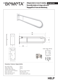 Poręcz uchylna typu U 750 mm z kołnierzem osłonowym biała HELP 301607303 Bemeta techniczny