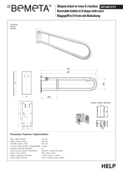 Poręcz uchylna typu U 600 mm z kołnierzem osłonowym biała HELP 301607273 Bemeta techniczny