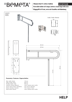 Poręcz składana typu U 850 mm z nogą podporową z kołnierzem osłonowym stal szczotkowana HELP 301307322N Bemeta techniczny