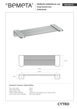 Mydelniczka prostokątna 27 x 11 cm CYTRO 146102275 Bemeta wymiary