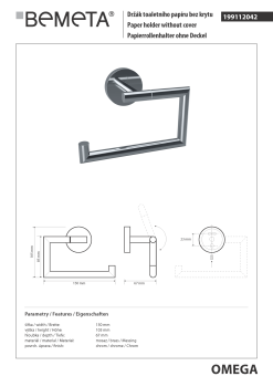 Wieszak na papier toaletowy OMEGA 199112042 Bemeta wymiary
