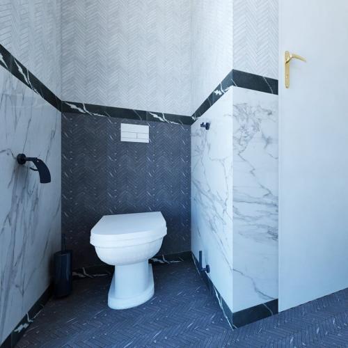 Szczotka WC stojąca lub wisząca (szczotka czarna) HEMATIT 159313067 Bemeta aranżacja