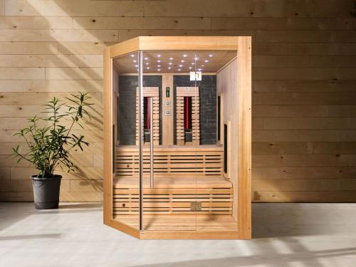 3-4 osobowa sauna na podczerwień KIRUNA 160 x 114,1 x 64,8 x 114,1 x 160 x 210 cm K50160 Sanotechnik