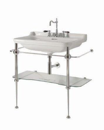 Podpora umywalki 80 cm z półką szklaną WALDORF chrom 9197K1 Kerasan  wizualizacja