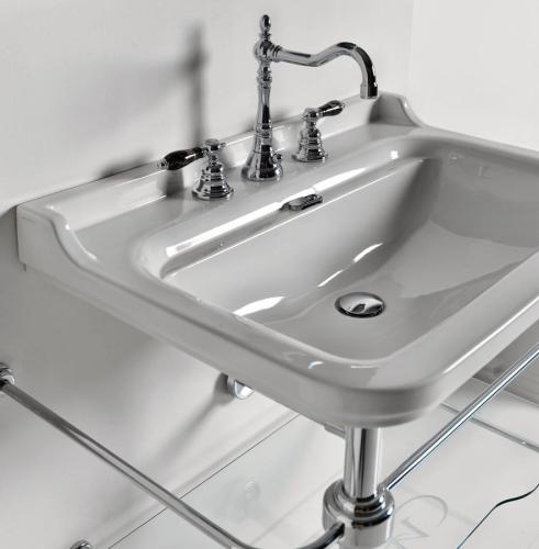 Podpora umywalki 80 cm z półką szklaną WALDORF chrom 9197K1 Kerasan  z umywalka