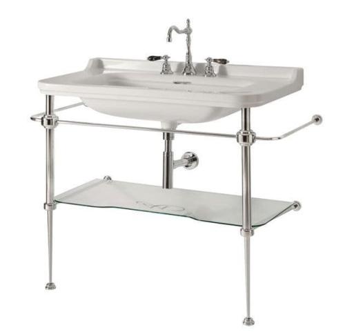 Podpora umywalki 100 cm z półką szklaną WALDORF chrom 9196K1 Kerasan wizualizacja