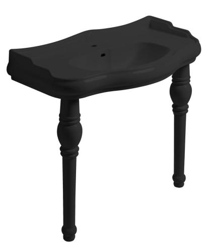 Ceramiczne nogi do umywalki 105001 RETRO proste 1 sztuka czarna matowa 108331 Kerasan z umywalką