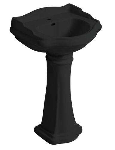 Uniwersalny ceramiczny postument do umywalek 56, 69, 73 cm, RETRO czarny matowy 107031 Kerasan z umywalką