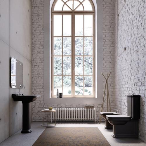 Postument ceramiczny do umywalki WALDORF czarny matowy 417031 Kerasan aranżacja