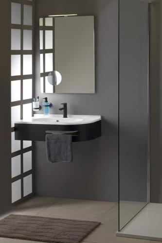 Wspornik z wieszakiem na ręczniki PULSE lewy czarny matowy BM752-CL Sapho  wizualizacja