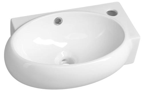 Umywalka ceramiczna 43 x 28,5 x 15 cm RIBERA ścienna otwór na baterię z prawej strony AR497 Sapho
