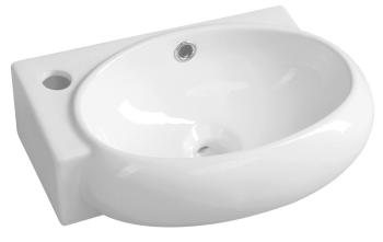 Umywalka ceramiczna 43 x 28,5 x 15 cm RIBERA ścienna otwór na baterię z lewej strony AR498 Sapho